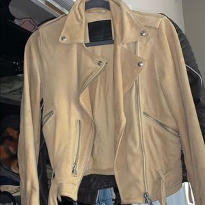 All-Saints Suede Tan Bomber